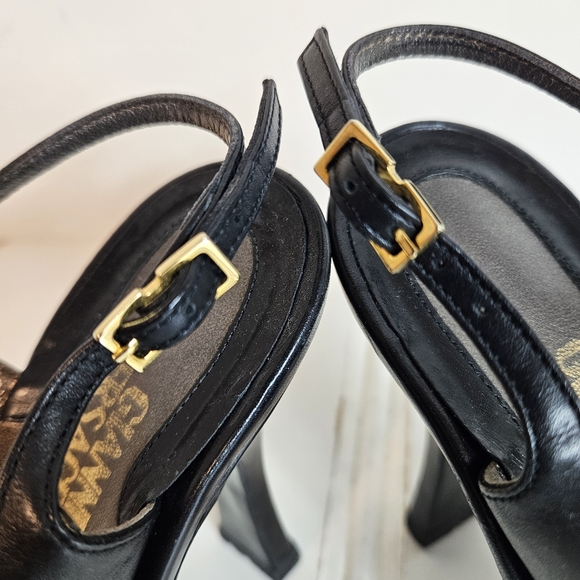 Gianni Versace Vintage Black Velvet Slingback Stiletto Heels 37 - Picture 10 of 16